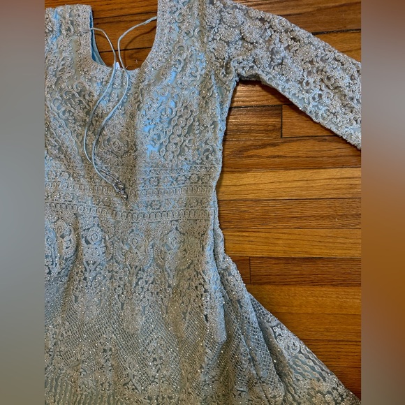 Traditional Indian Bollywood Designer Wedding Bridal Long Sleeve Dress size:36 - Picture 3 of 7